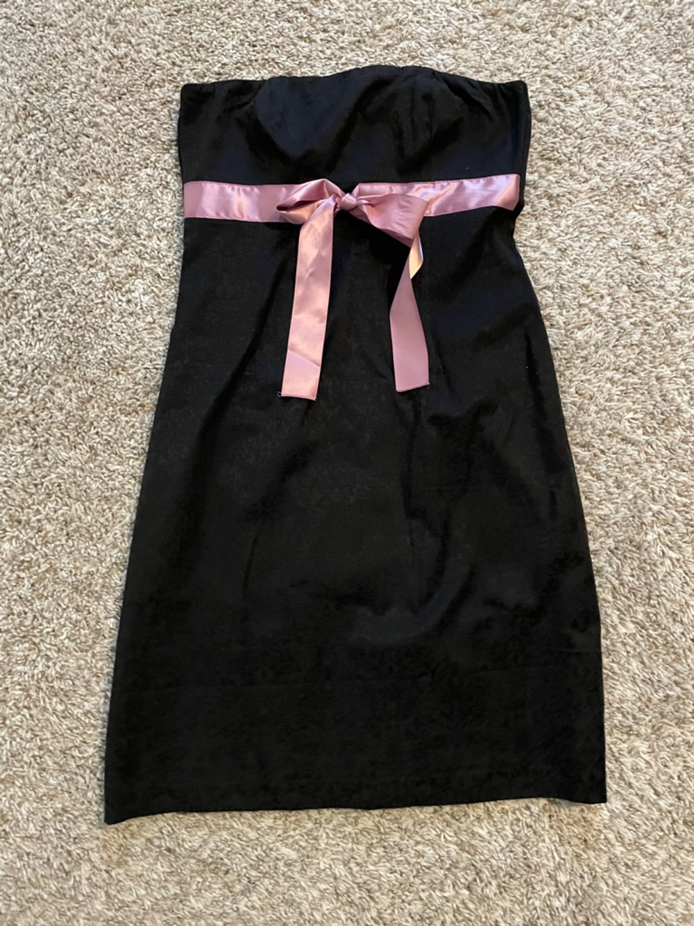 My Michelle Black Strapless Dress with Pink Satin Bow Accent and matching Jacket